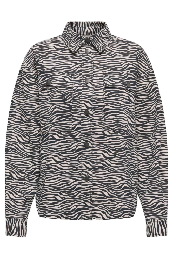 JDYRAY L/S SHACKET PNT 15343450 Ultimate Gray/BLACK ZEBRA